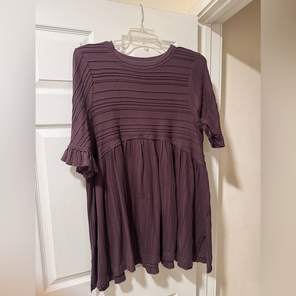 Free People Purple Knit Sweater Mini Dress